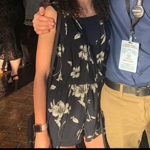 navy blue open front dress with shorts size small